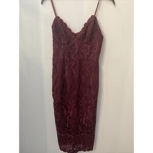 Bardot maroon lace dress size 6/small